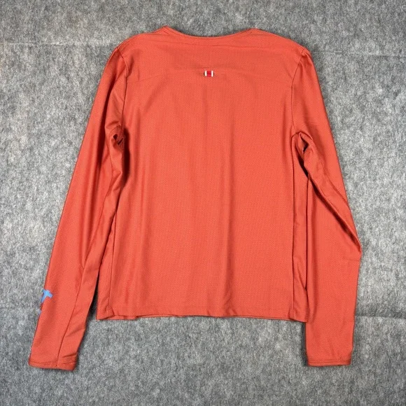 Tracksmith New York Long Sleeve Shirt Men Small Mesh 2024 Marathon NYC Orange - Picture 9 of 12